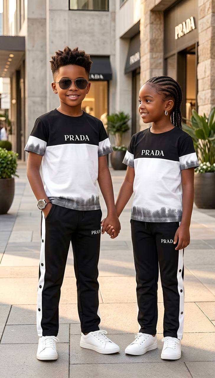 Luxury children sport wear white &black children sport wear white &black