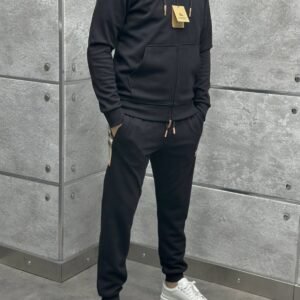 luxury sport chic 2 piece set black (designer inspired)