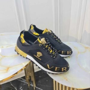 luxury sport shoe black gold