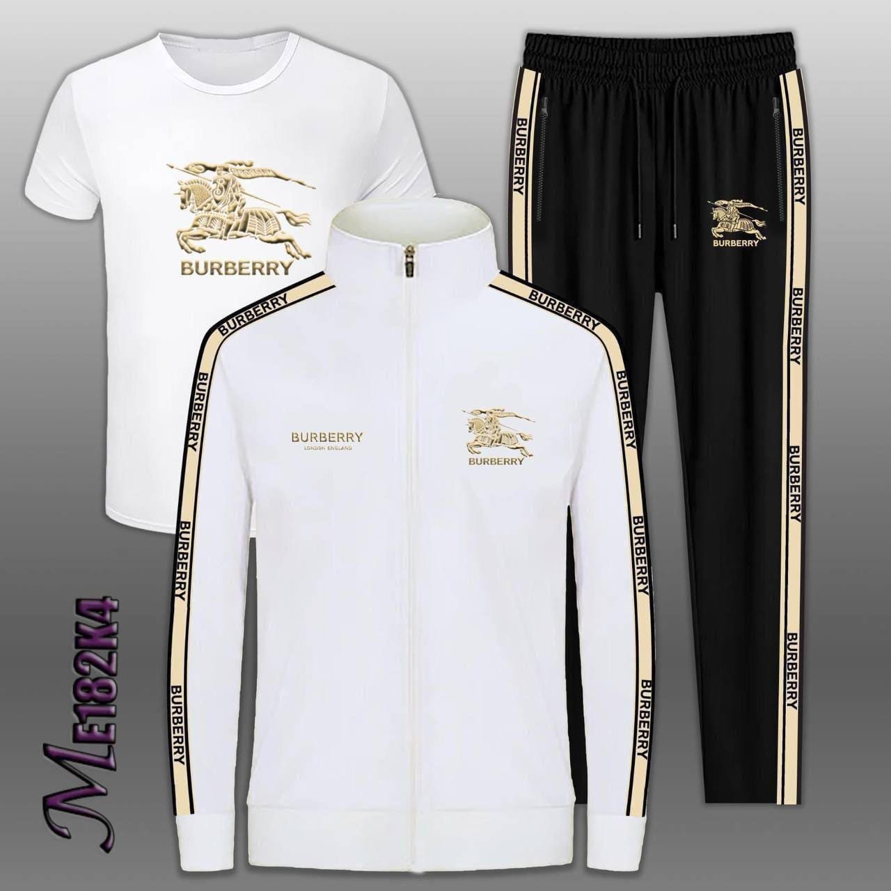 White & Black Luxury 3-Piece Tracksuit White & Black Luxury 3-Piece Tracksuit